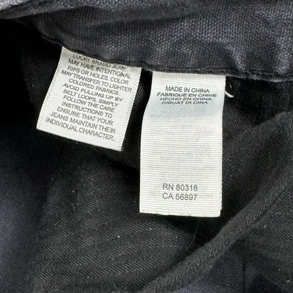 Lucky Brand Jeans 34x32 Men's Black 363 Vintage Straight Fit Stretch Pants Faded